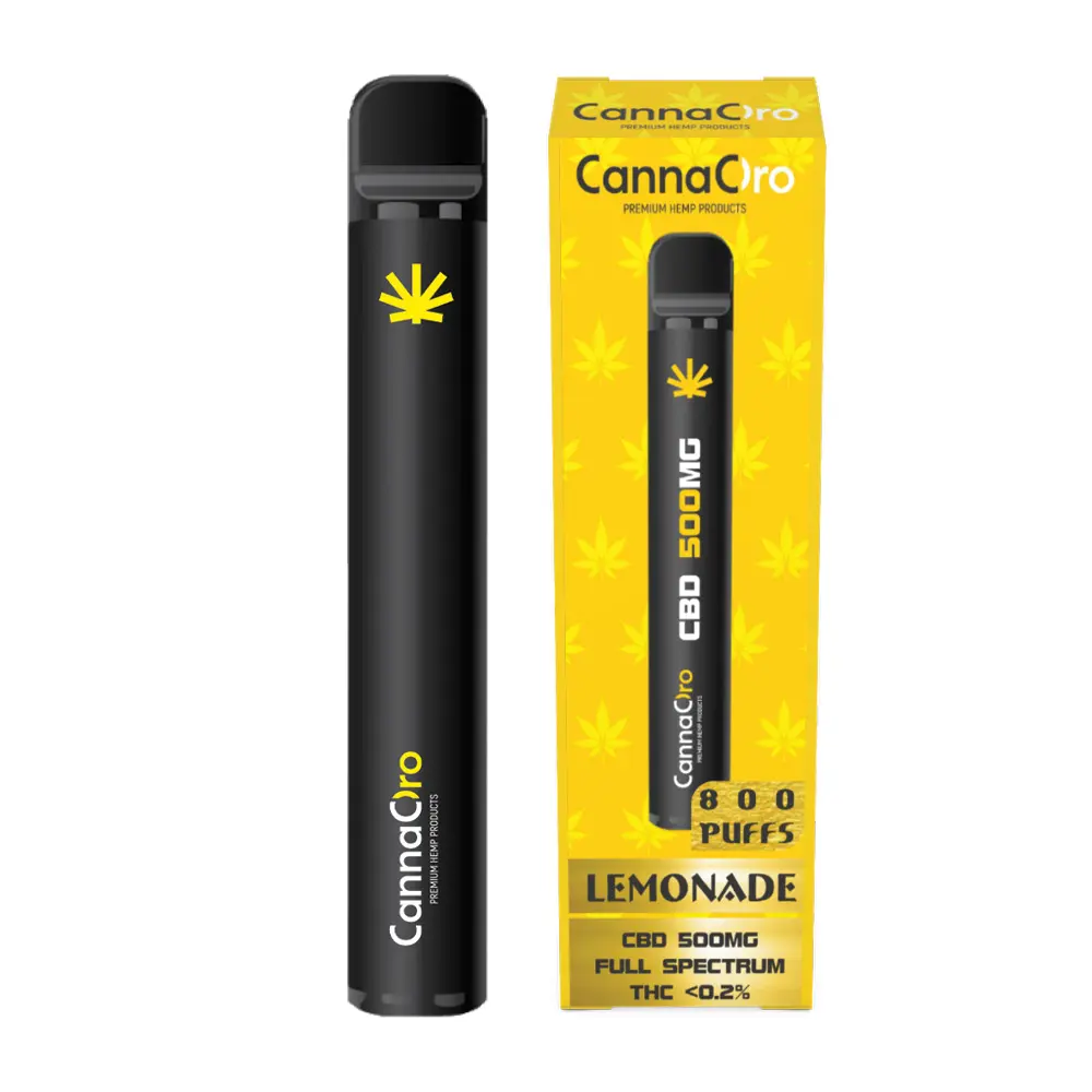 CannaOro Ηλεκτρονικό τσιγάρο μιας χρήσης 500mg CBD Lemonade
